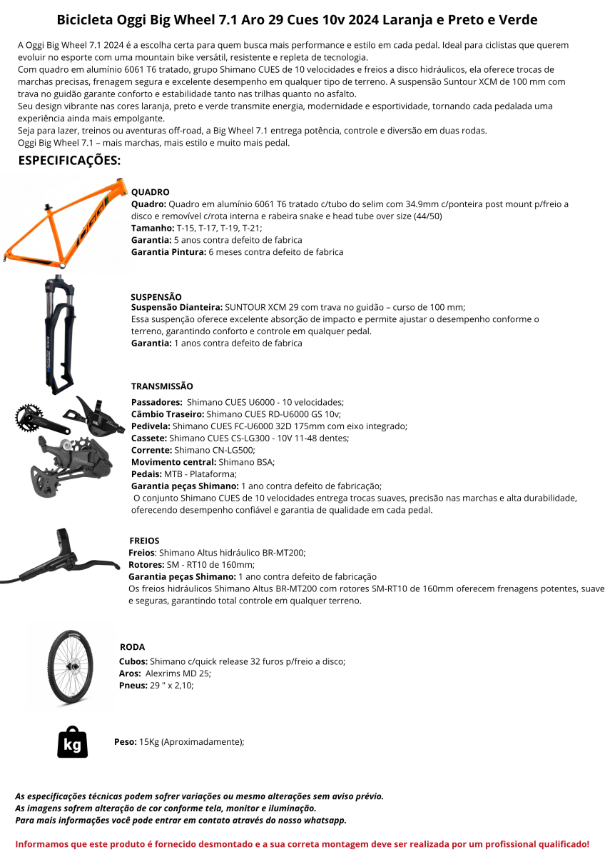 Bicicleta Oggi Big Wheel 7.0 Aro 29 Cues 9v 2024 – Grafite, Azul e Cinza