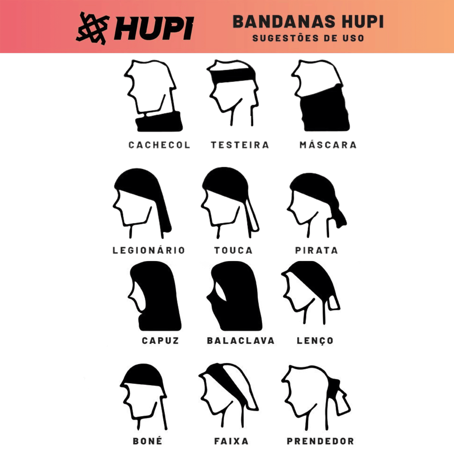 Bandana Hupi Run Colors Pretaㅤㅤㅤㅤㅤㅤㅤㅤㅤㅤㅤㅤㅤㅤㅤㅤㅤㅤㅤㅤㅤㅤㅤㅤㅤㅤ