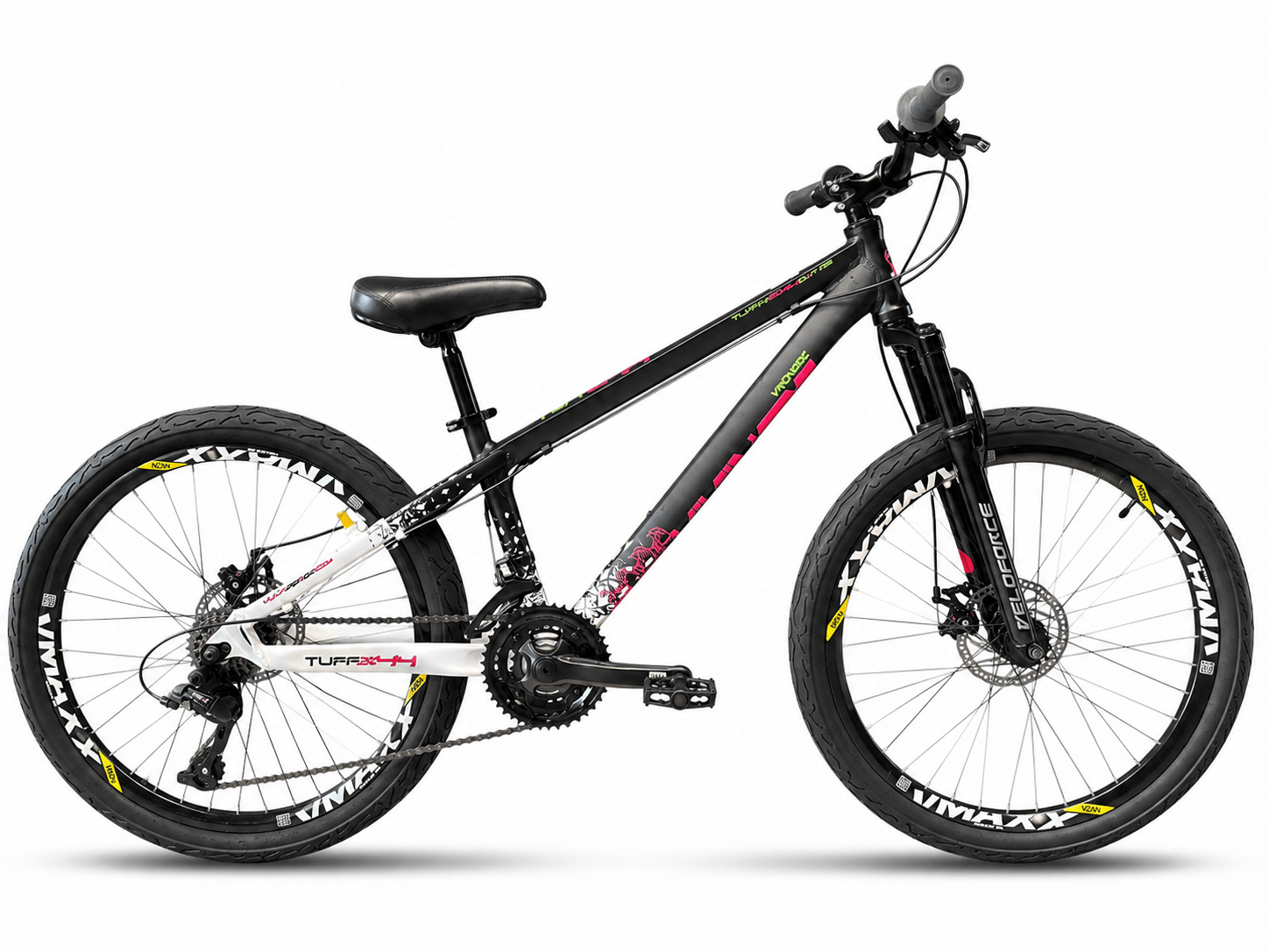 Bicicleta a26 viking tuff-44 peak 21v preta/branca/rosa - Shopbike