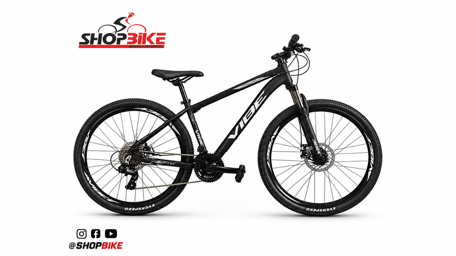 Bicicleta A29 Vibe Shimano 21V Preto/Branco - Shopbike