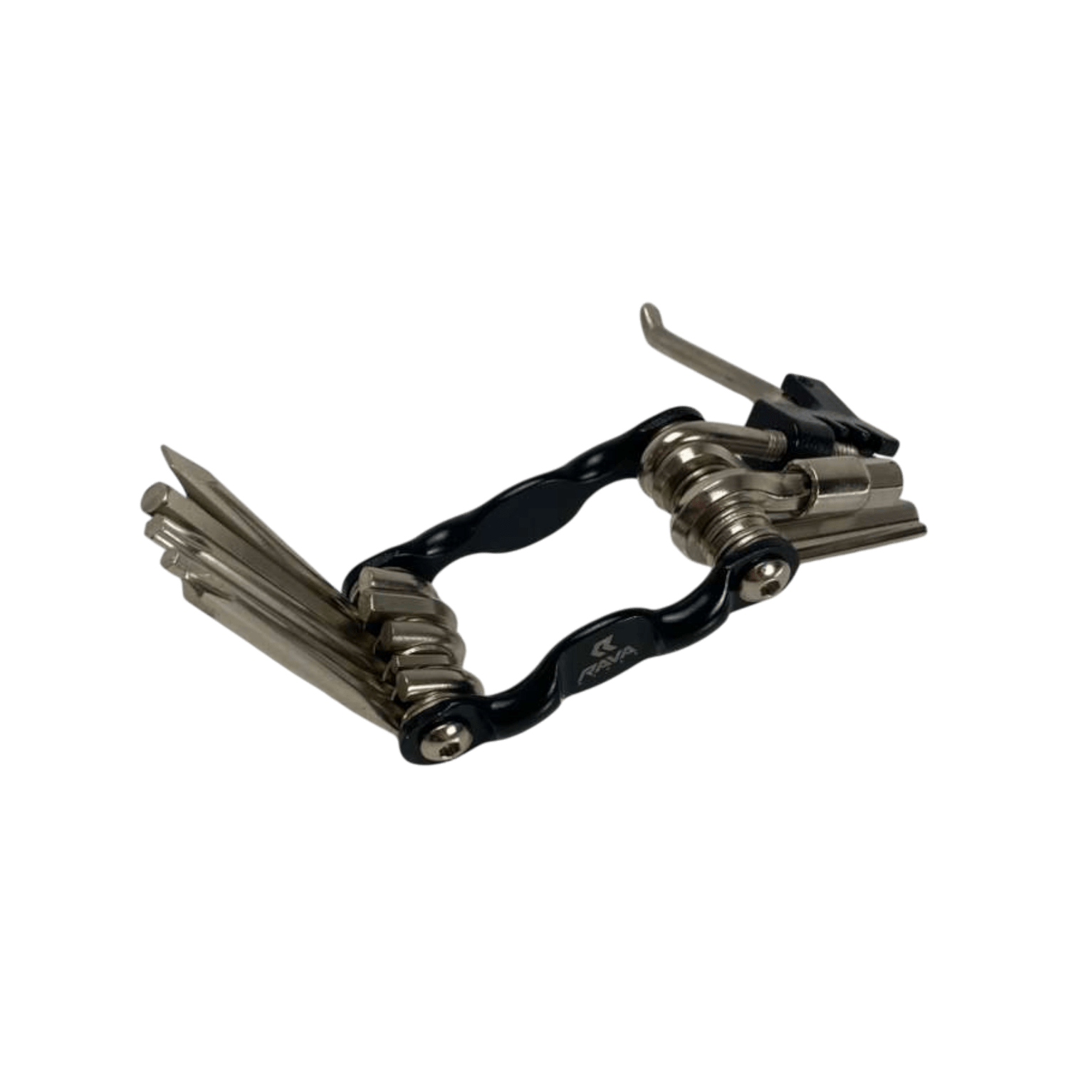 Canivete Rava 12 Funções com Extrator Corrente em Aluminio Preto