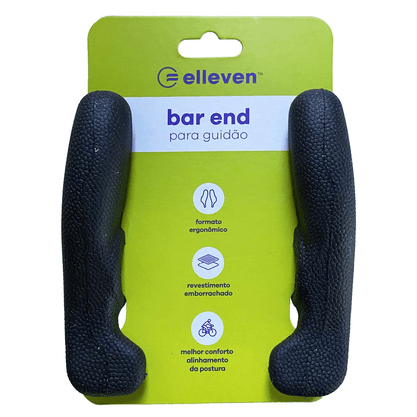 Bar End Elleven Ergonômico Emborrachado Preto