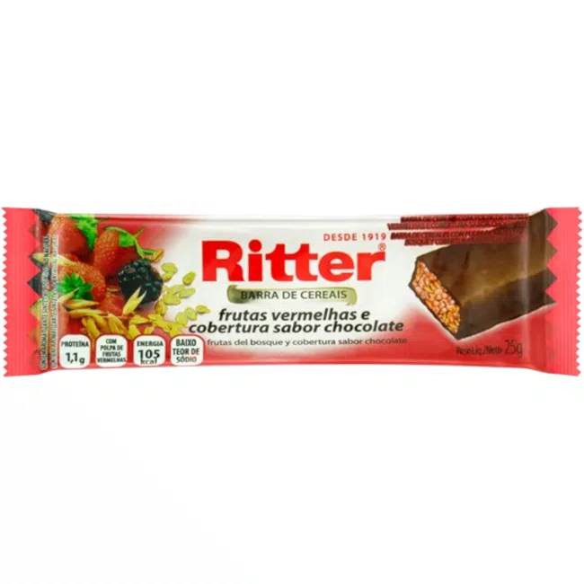 Barra De Cereal Ritter Frutas Vermelhas Com Chocolateㅤㅤ