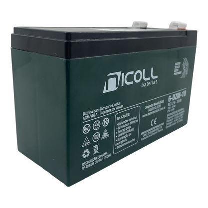 Bateria Nicoll 12v 10 AH - 6-DZM-10