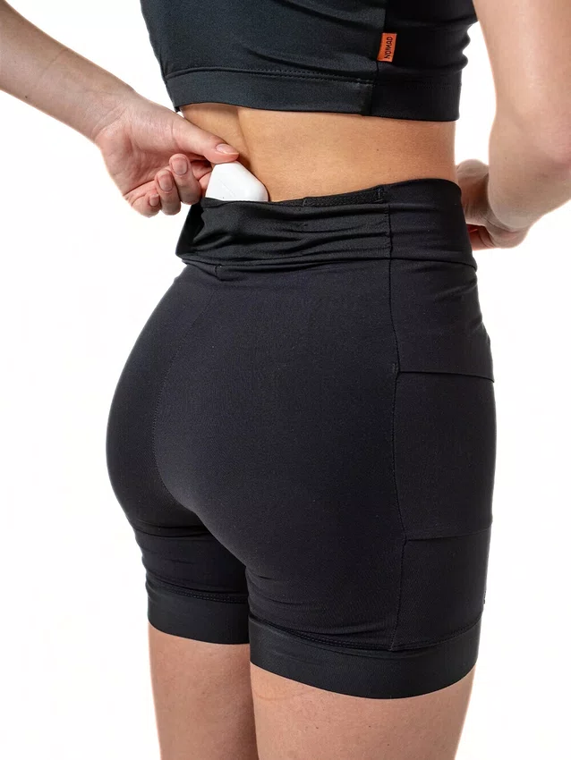 Bermuda nomad de compressao feminina run trail preta