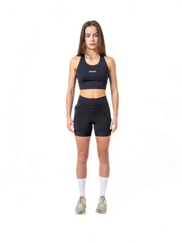 Bermuda nomad de compressao feminina run trail preta