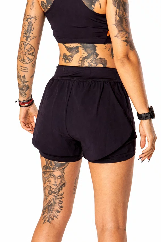 Bermuda nomad feminino run trail preto