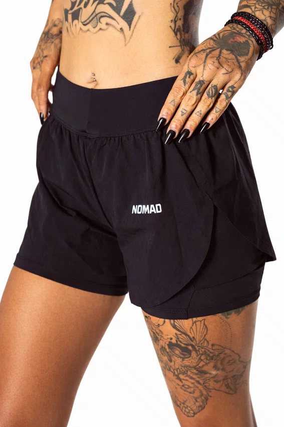 Bermuda nomad feminino run trail preto