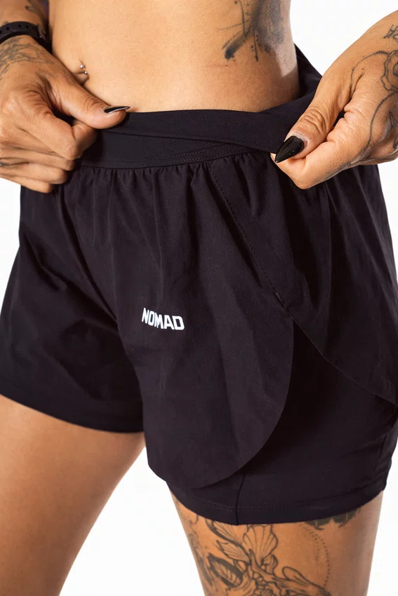 Bermuda nomad feminino run trail preto