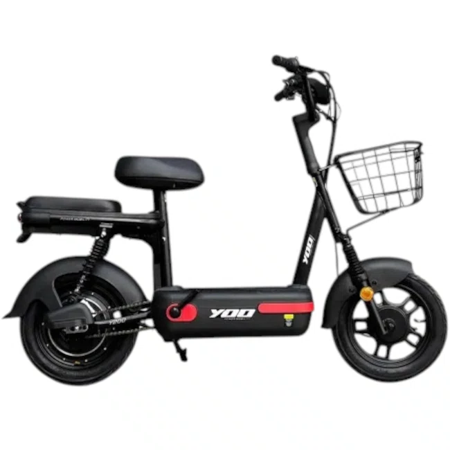 Bicicleta Yoo Y200 350w Autopropelido Aro 14 Preto e Vermelho