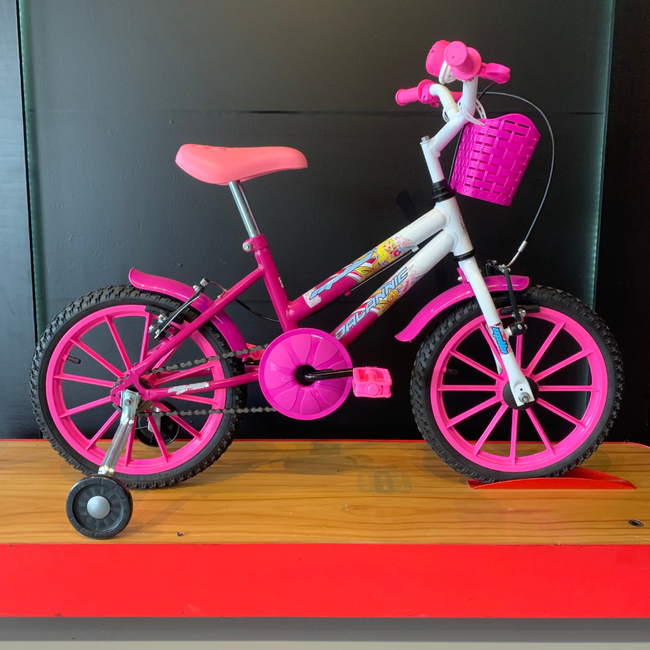 Bicicleta Dalannio Milla Aro 16 Branco e Pink