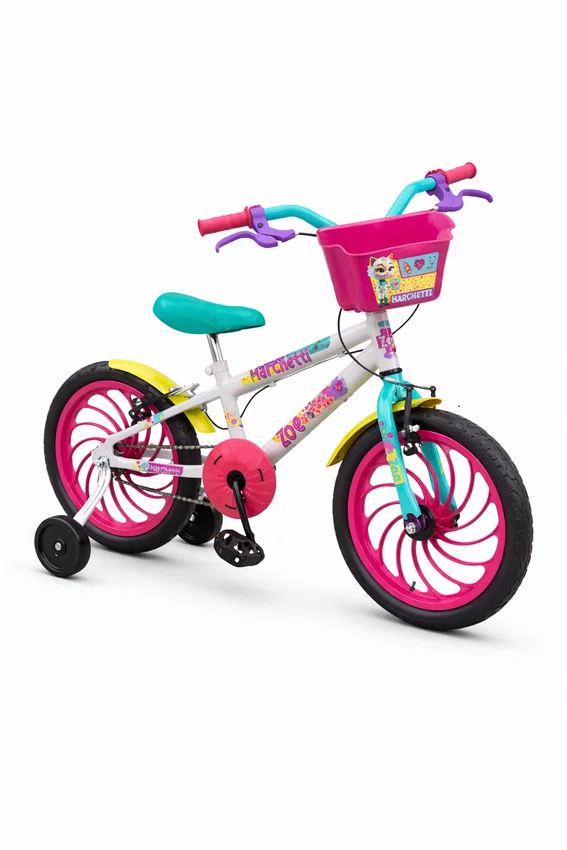 Bicicleta A16 Law Marchetti Branca/Rosa/Verde