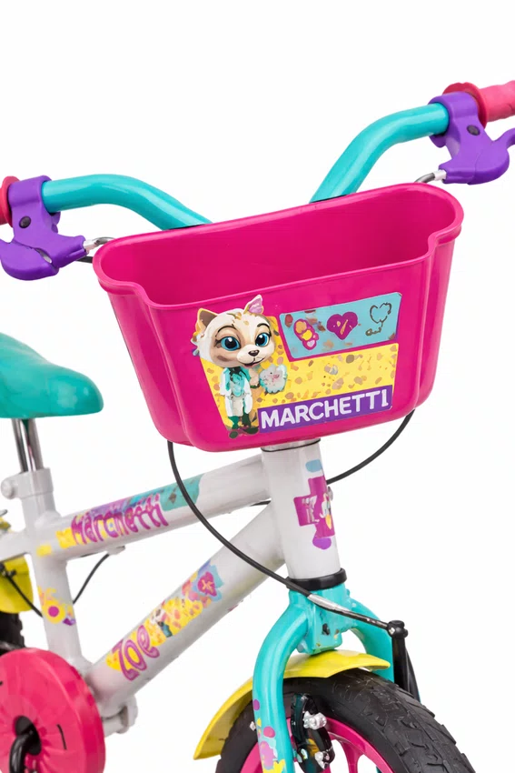 Bicicleta A16 Law Marchetti Branca/Rosa/Verde