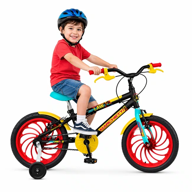 Bicicleta A16 Law Marchetti Preto/Vermelho/Verde