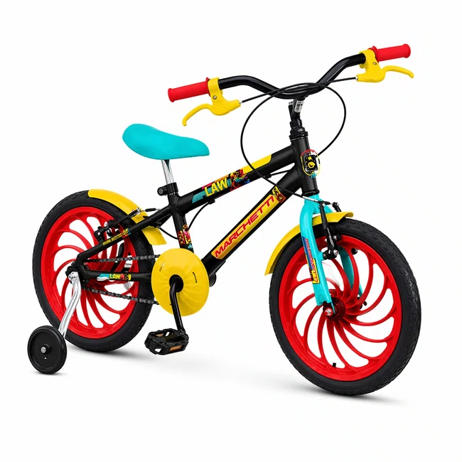 Bicicleta A16 Law Marchetti Preto/Vermelho/Verde