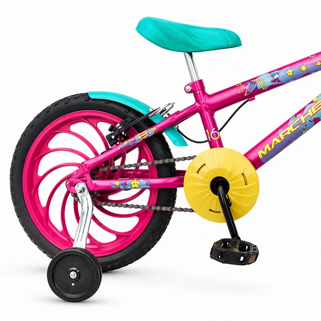 Bicicleta a16 law marchetti rosa/branco/verde