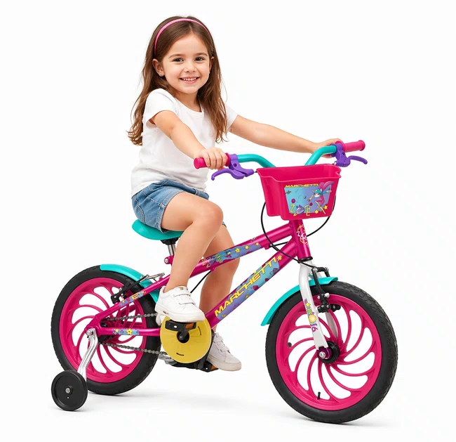 Bicicleta a16 law marchetti rosa/branco/verde