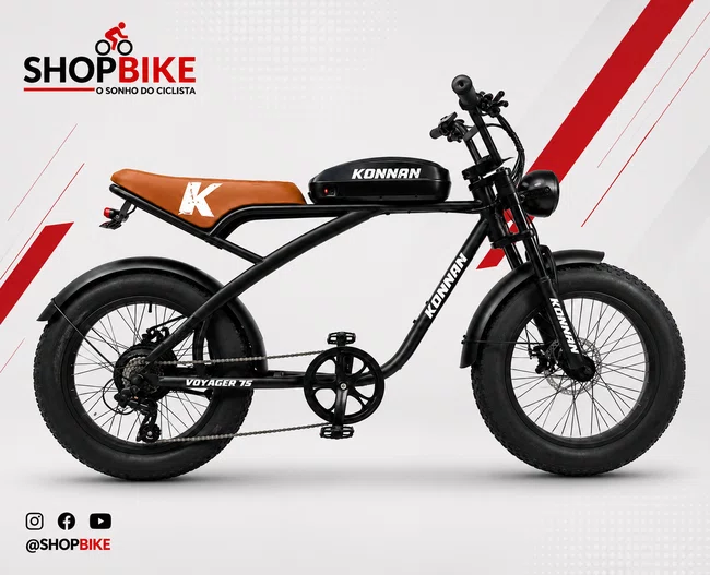 Bicicleta A20 Eletrica Konnan 750w Preto/ Branca