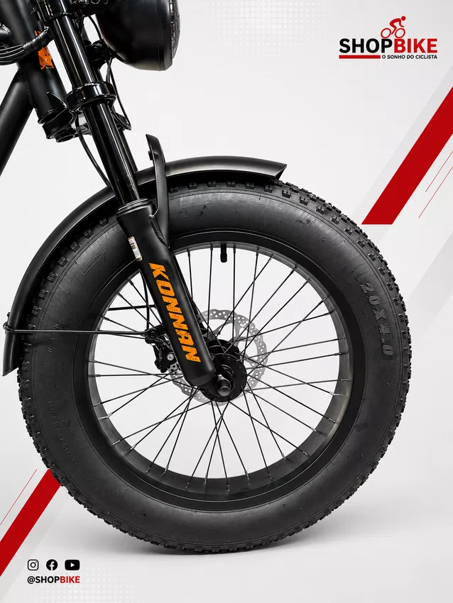 Bicicleta A20 Eletrica Konnan 750w Preto/Laranja