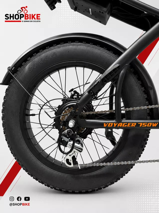 Bicicleta A20 Eletrica Konnan 750w Preto/Laranja