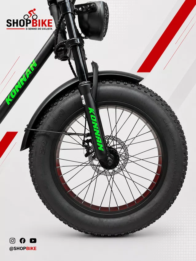 Bicicleta A20 Eletrica Konnan 750w Preto/Verde
