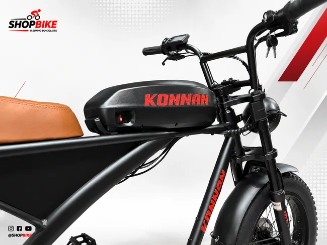 Bicicleta A20 Eletrica Konnan 750w Preto/Vermelha