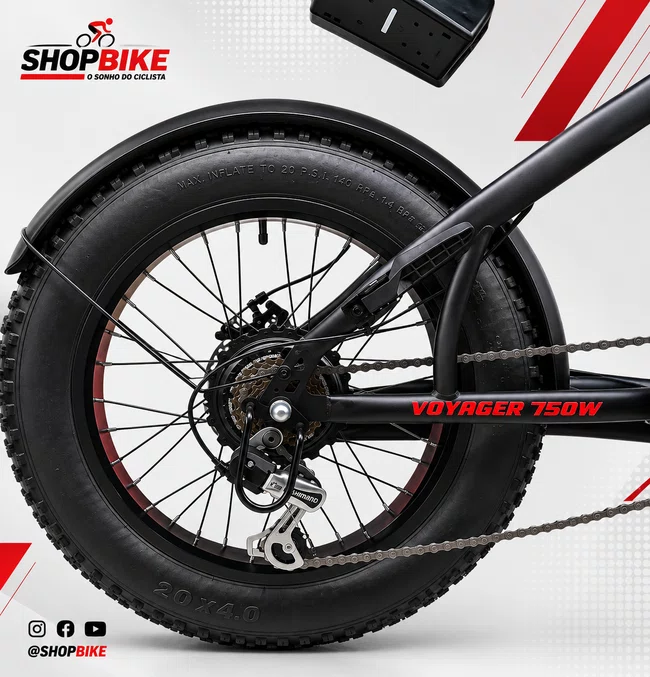 Bicicleta A20 Eletrica Konnan 750w Preto/Vermelha
