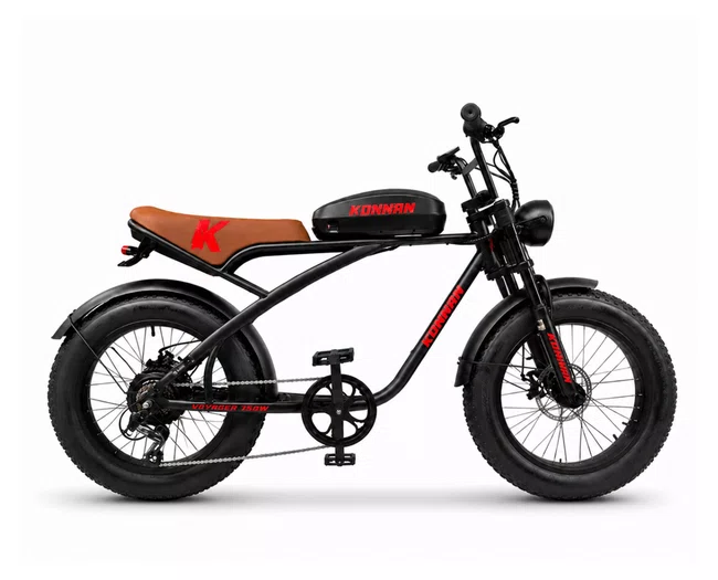 Bicicleta A20 Eletrica Konann 750w Preto/Vermelha