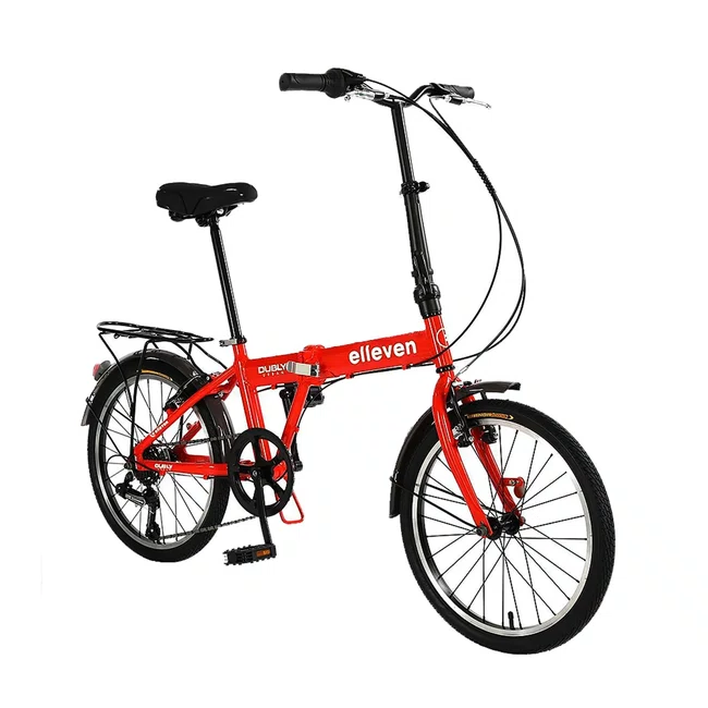 Bicicleta a20 elleven dobravel dubly urban 6v vermelha/verde
