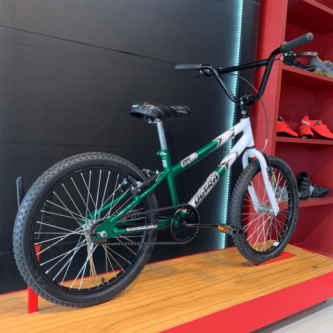 Bicicleta Ultra UM20 Cross Aro 20 Branco e Verde Escuro