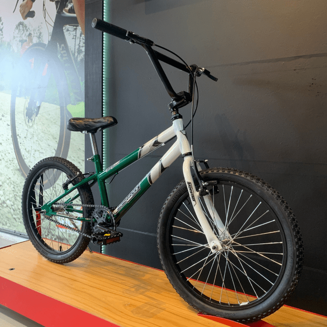 Bicicleta Ultra UM20 Cross Aro 20 Branco e Verde Escuro