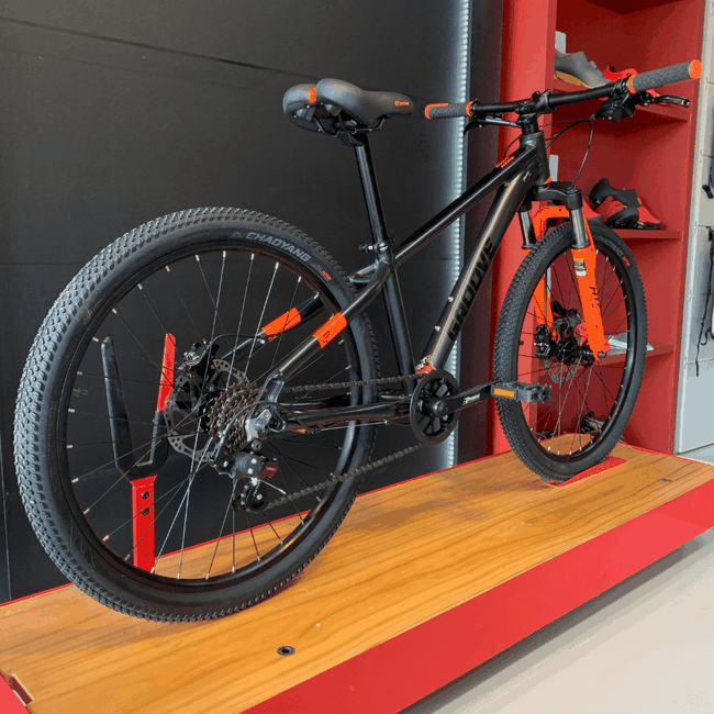 Bicicleta Groove Hype JR MD Aro 24 Tourney 7v 2023 Grafite e Laranja e Preto