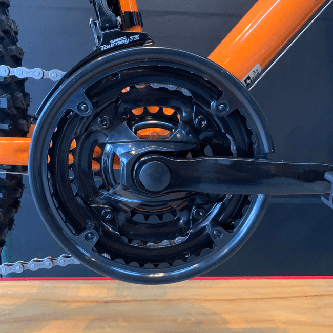 Bicicleta OXS Glide 100 Aro 24 Shimano 21v Laranja e Preto e Azul