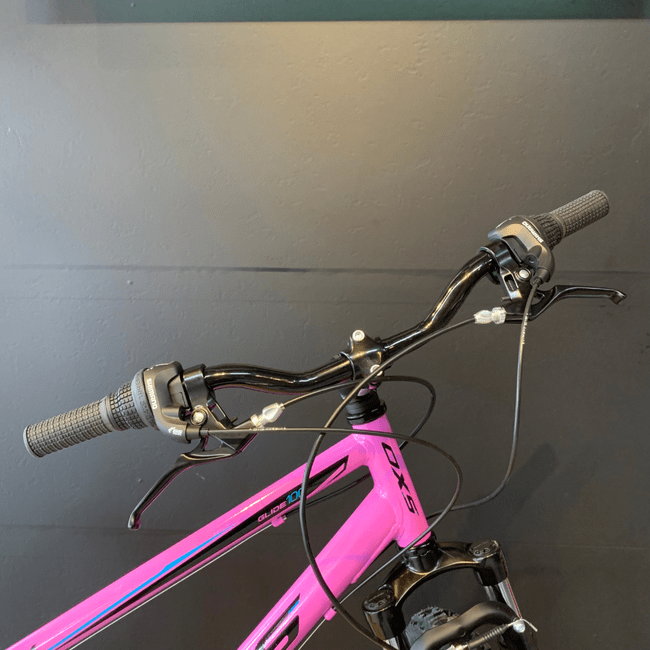 Bicicleta OXS Glide 100 Aro 24 Shimano 21v Rosa e Preto e Azul