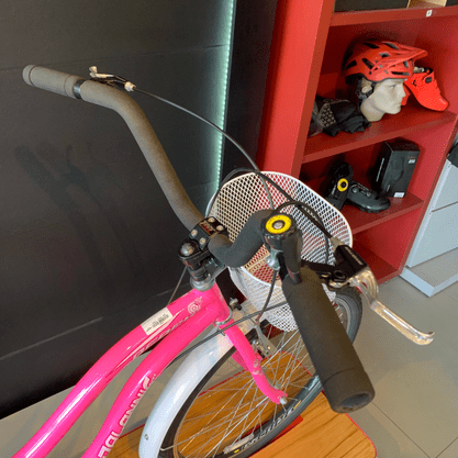 Bicicleta Dalannio Beach Retrô Aro 26 6v Feminina Rosa e Branco