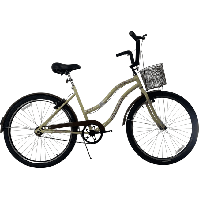 Bicicleta Dalannio Beach Retro Feminina  Aro 26 Bege Marrom