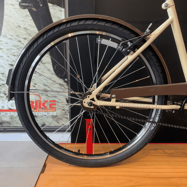 Bicicleta Dalannio Beach Retro Feminina  Aro 26 Bege Marrom