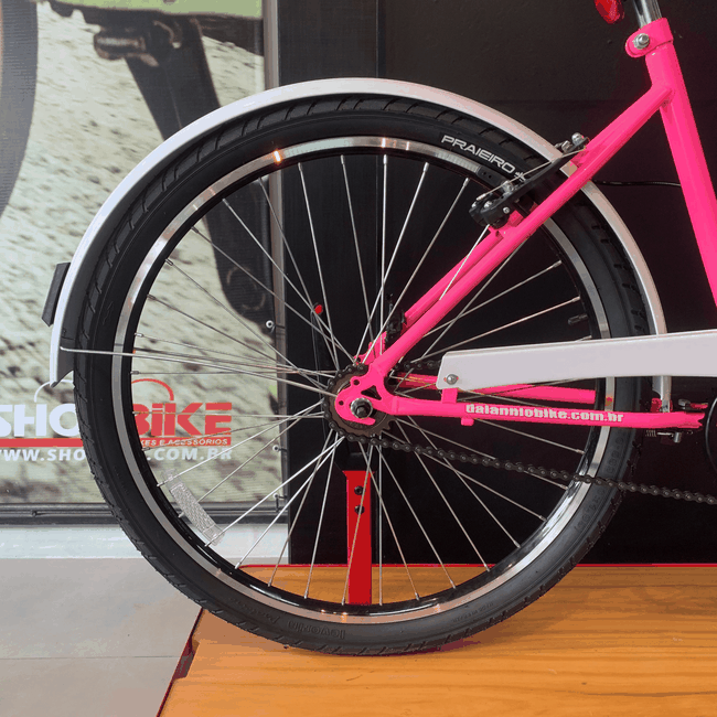 Bicicleta Dalannio Beach Retro Feminina Aro 26 Rosa Chiclete
