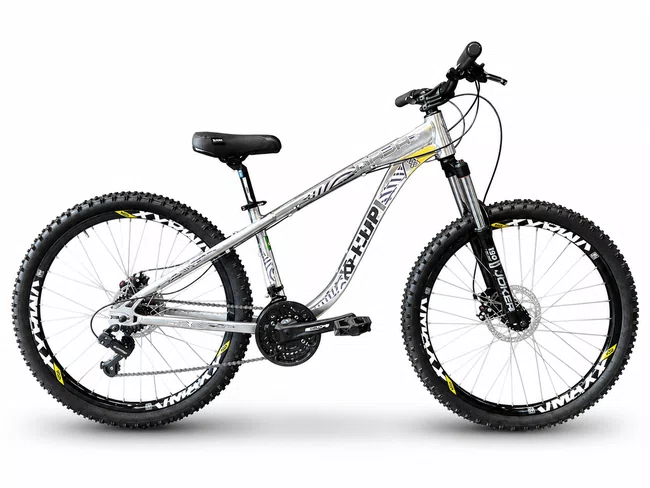 Bicicleta A26 Hupi Naja V10 2026 Shimano Tourney 21v – Prata/Branco/Roxo