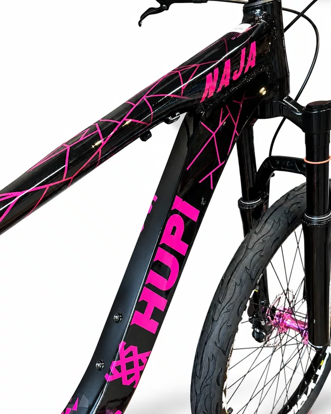 Bicicleta a26 hupi naja v9 single preto/rosa
