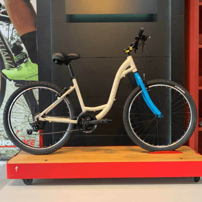 Bicicleta Soul Flow Aro 26 Shimano 21v 2023 Marfim e Cinza e Azul