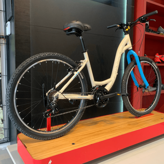 Bicicleta Soul Flow Aro 26 Shimano 21v 2023 Marfim e Cinza e Azul