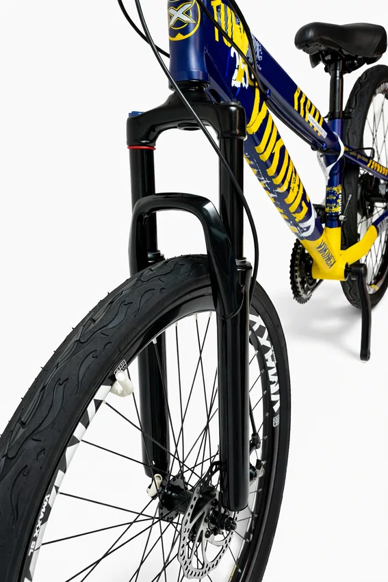 Bicicleta Viking Tuff 25 Aro 26 Shimano Tourney 21v Azul Escuro e Amarelo