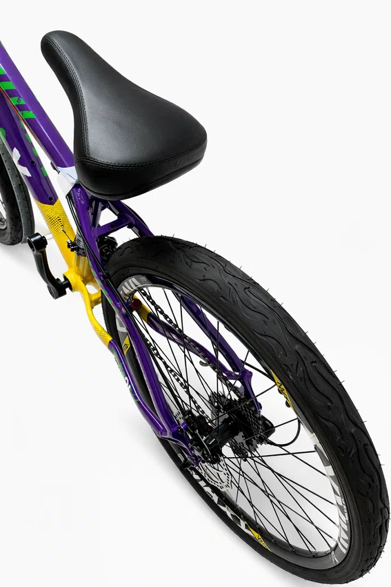 Bicicleta Viking Tuff 25 Aro 26 Shimano Tourney 21v Roxa, Verde e Amarelo