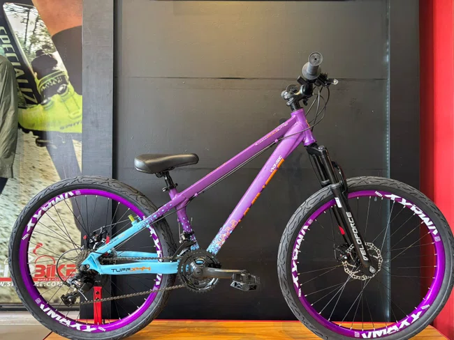 Bicicleta a26 viking tuff-44 peak 21v roxa/azul/laranja