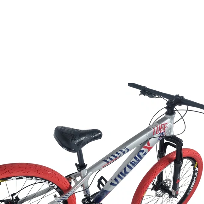 Bicicleta Vikingx  Aro 26 Tuff 25 Shimano 21V Prata Azul e Vermelho