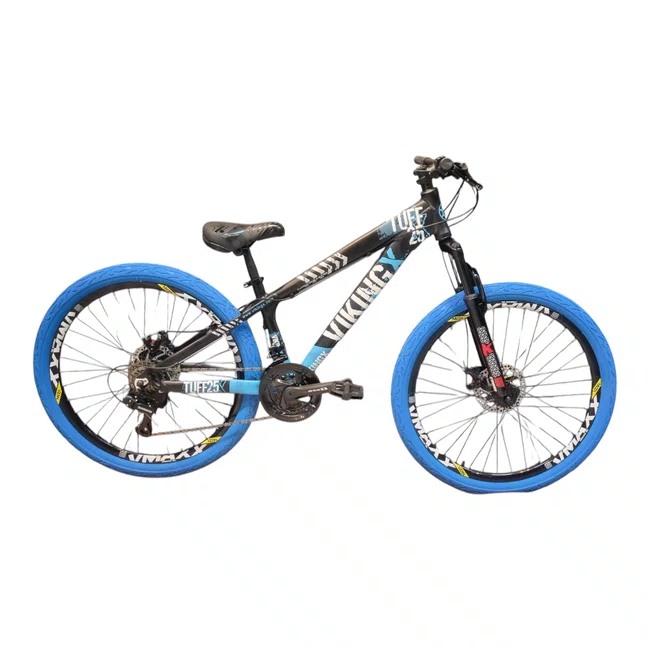 Bicicleta a26 vikingx tuff 25 shimano 21v preta/azul/branca