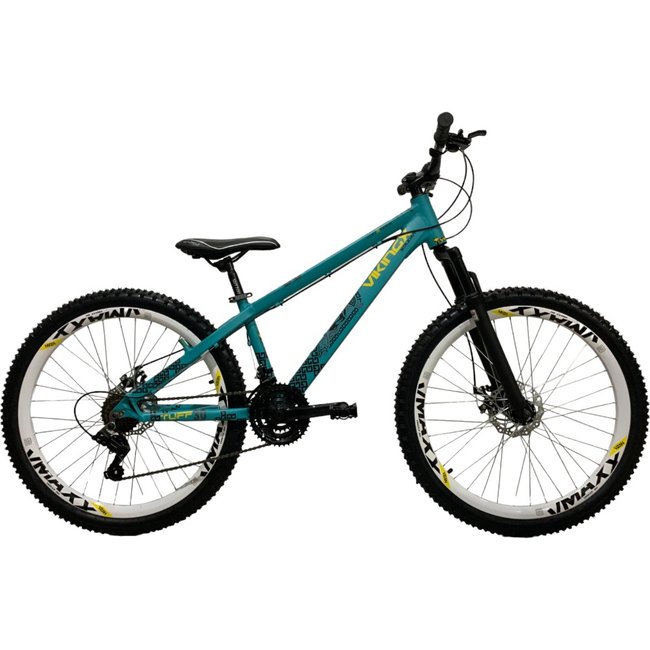 Bicicleta VikingX Tuff 30 Tourney 21v Aro 26 Azul e Verde e Branco