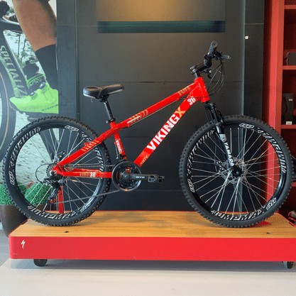Bicicleta Vikingx Tuff 30 Aro 26 Tourney TZ 21v Vermelho