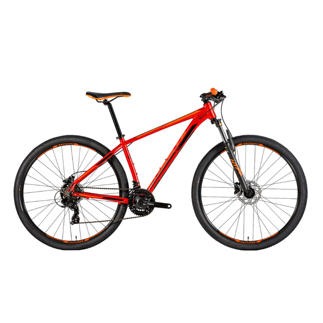 Bicicleta Groove Hype 10 Aro 29 Tourney 21v 2023 Vermelho e Laranja e Preto